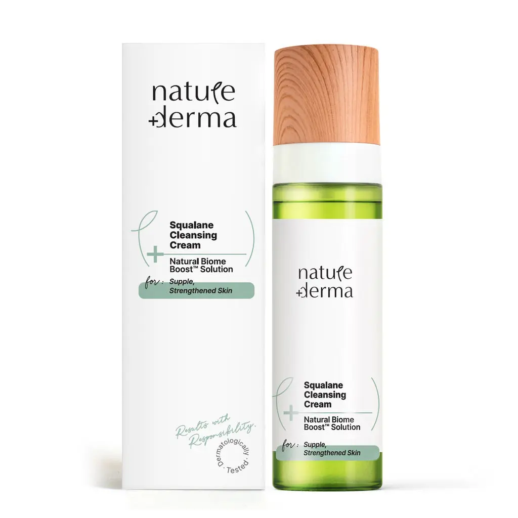 Nature Derma Squalane Cleansing Cream / Cleanser with Natural Biome-Boost™ Solution For supple, strengthened skin