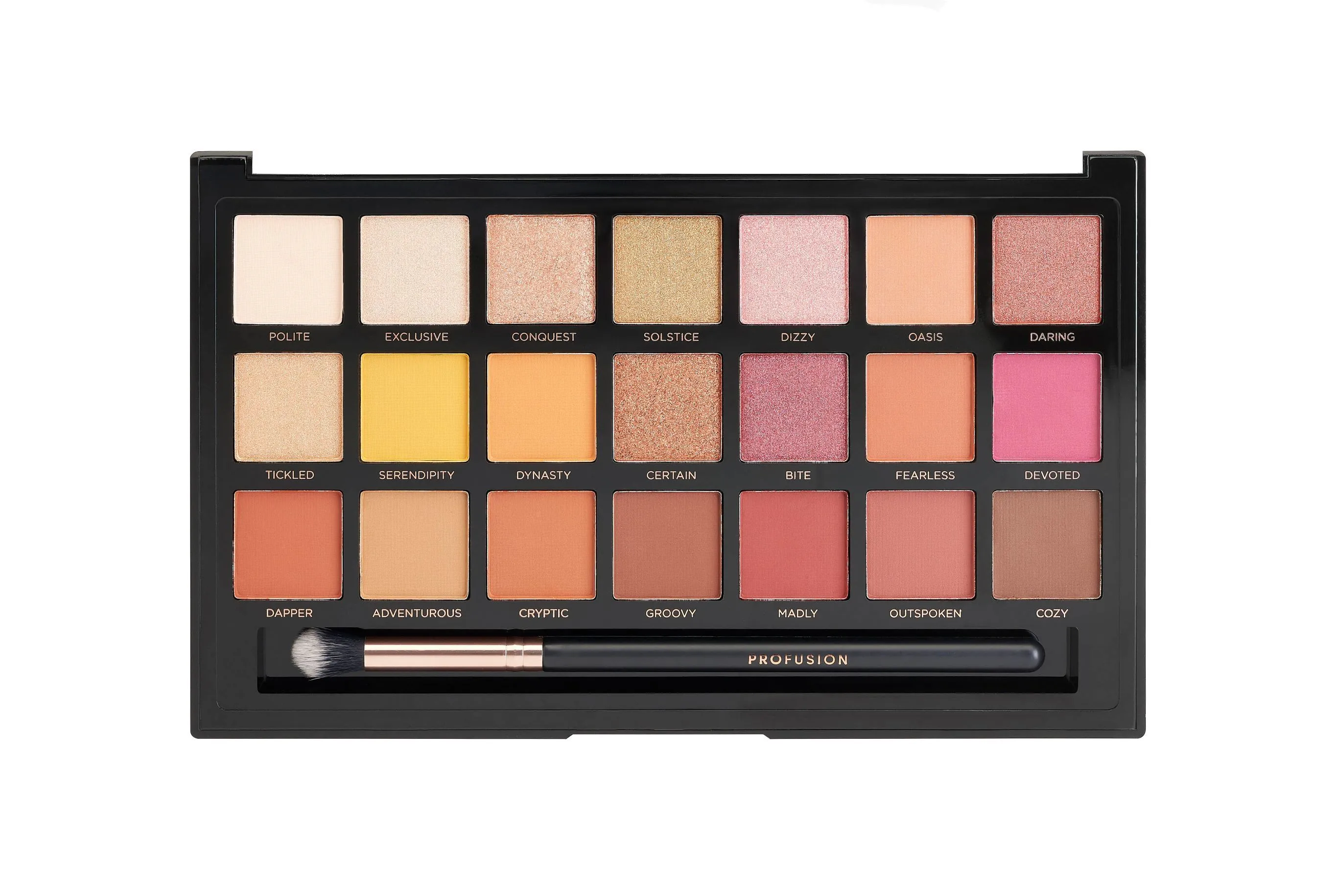 Profusion Cosmetics Siennas 21 Shade Eyeshadow Palette And Brush(39.9 g)