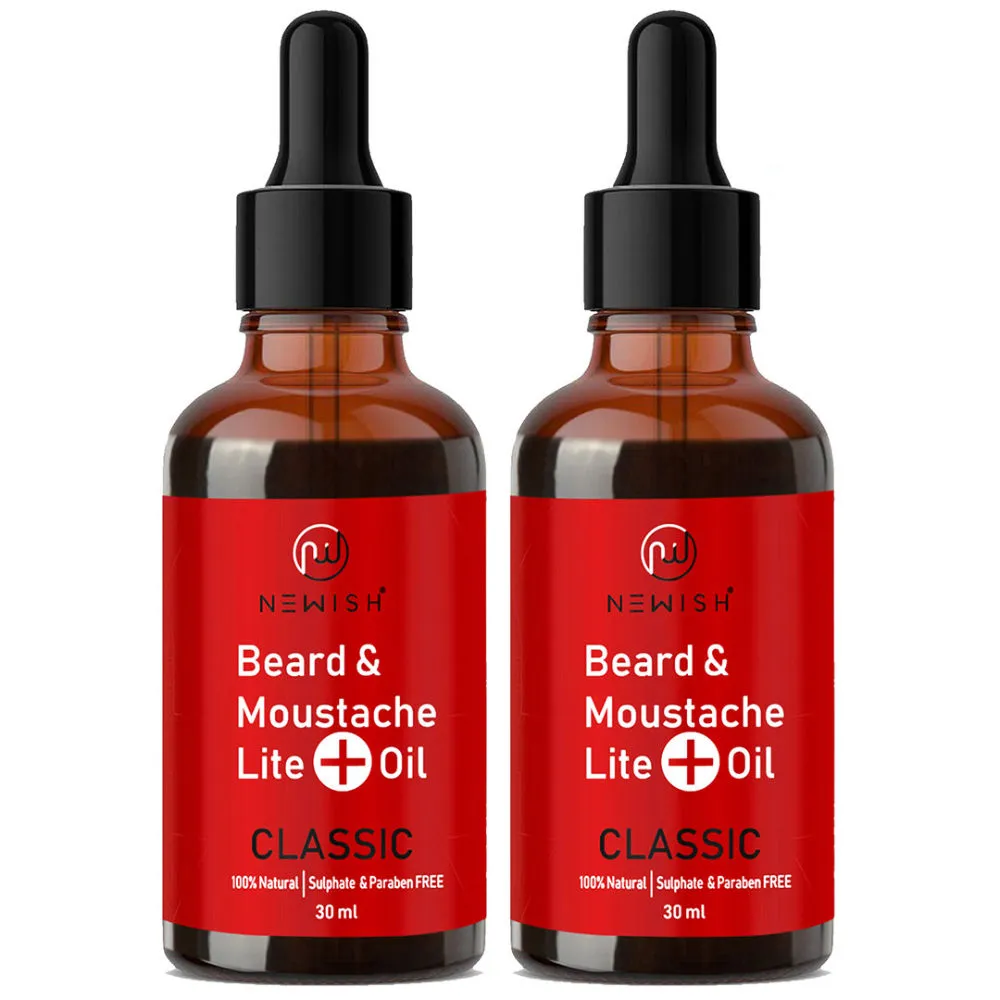 Newish Beard & Moustache Lite Oil for Men - Pack of 2