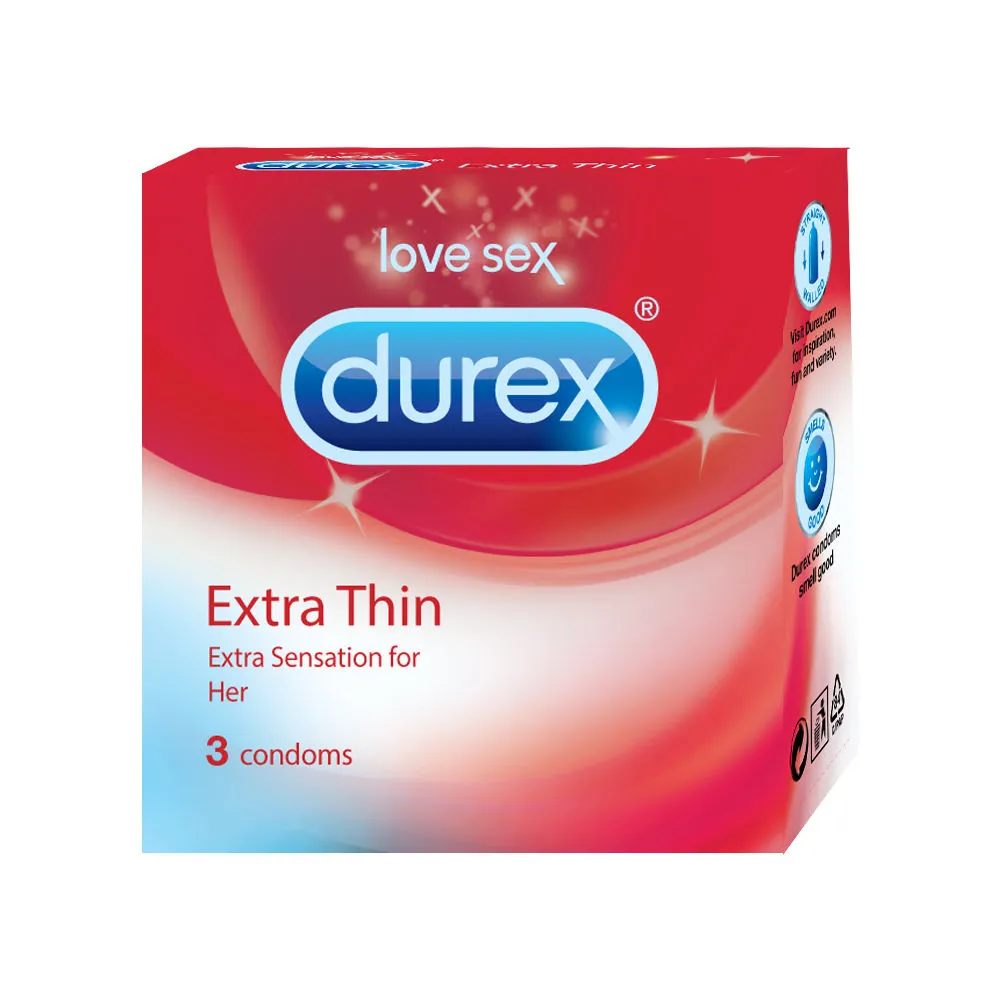 Durex Extra Thin Condoms For Men - 3 Units