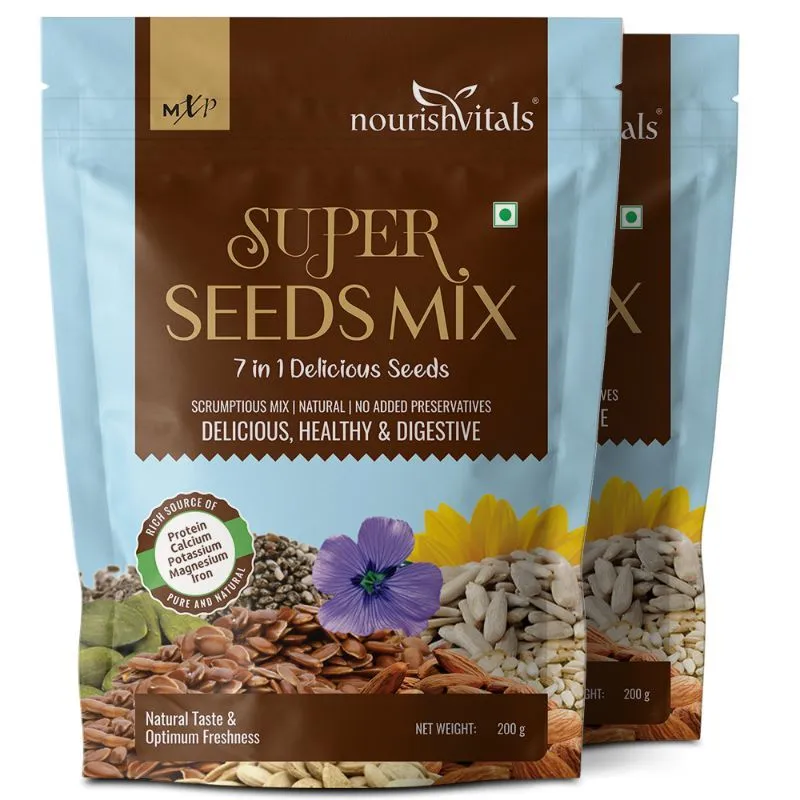 NourishVitals Super Seeds Mix 7 in 1 Delicious Seeds Scrumptious Mix, Natural