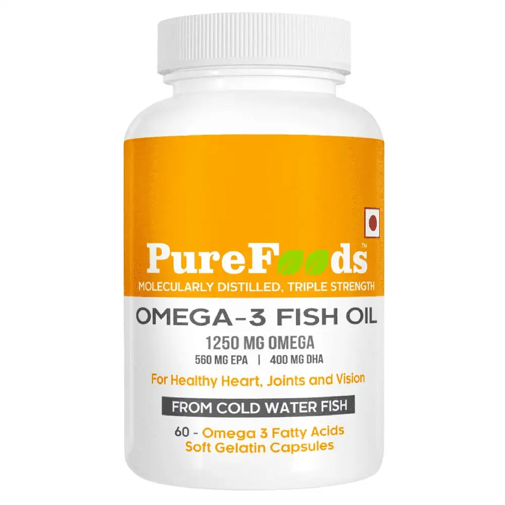 PureFoods Omega-3 Fish Oil,  60 softgels