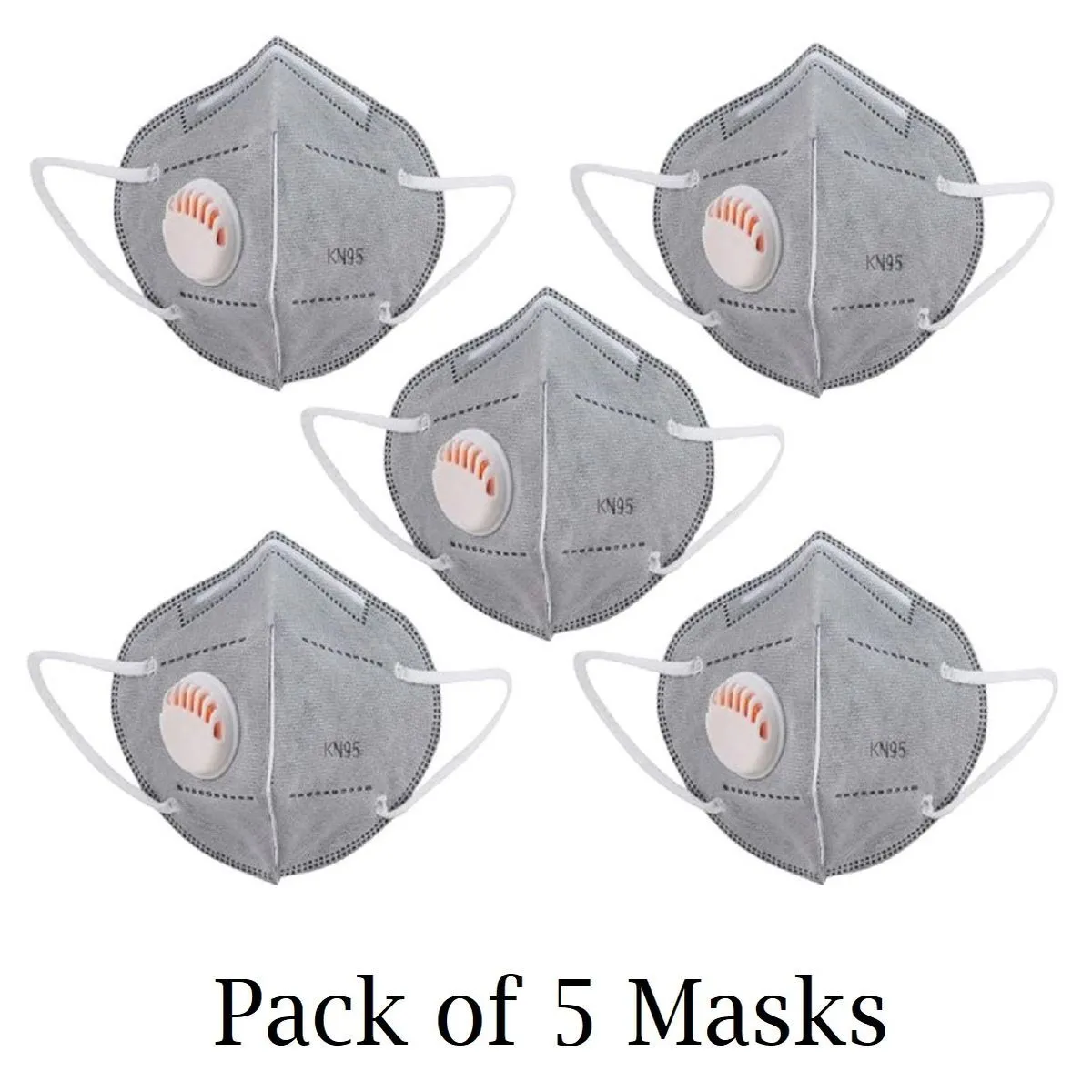 OOMPH KN95 Anti-Polution Mask with Respirator Valve Pack of 5