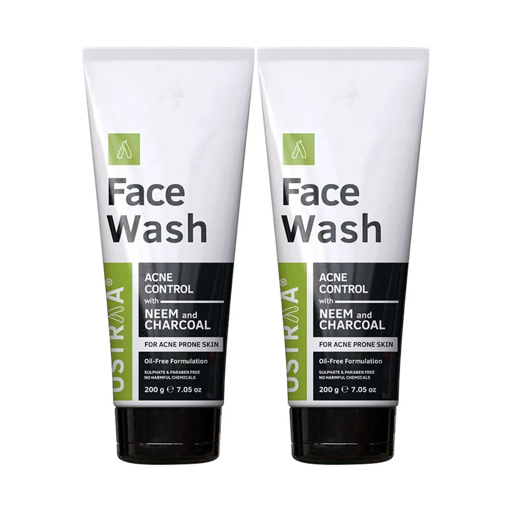 Ustraa Face Wash Neem & Charcoal (Set of 2)