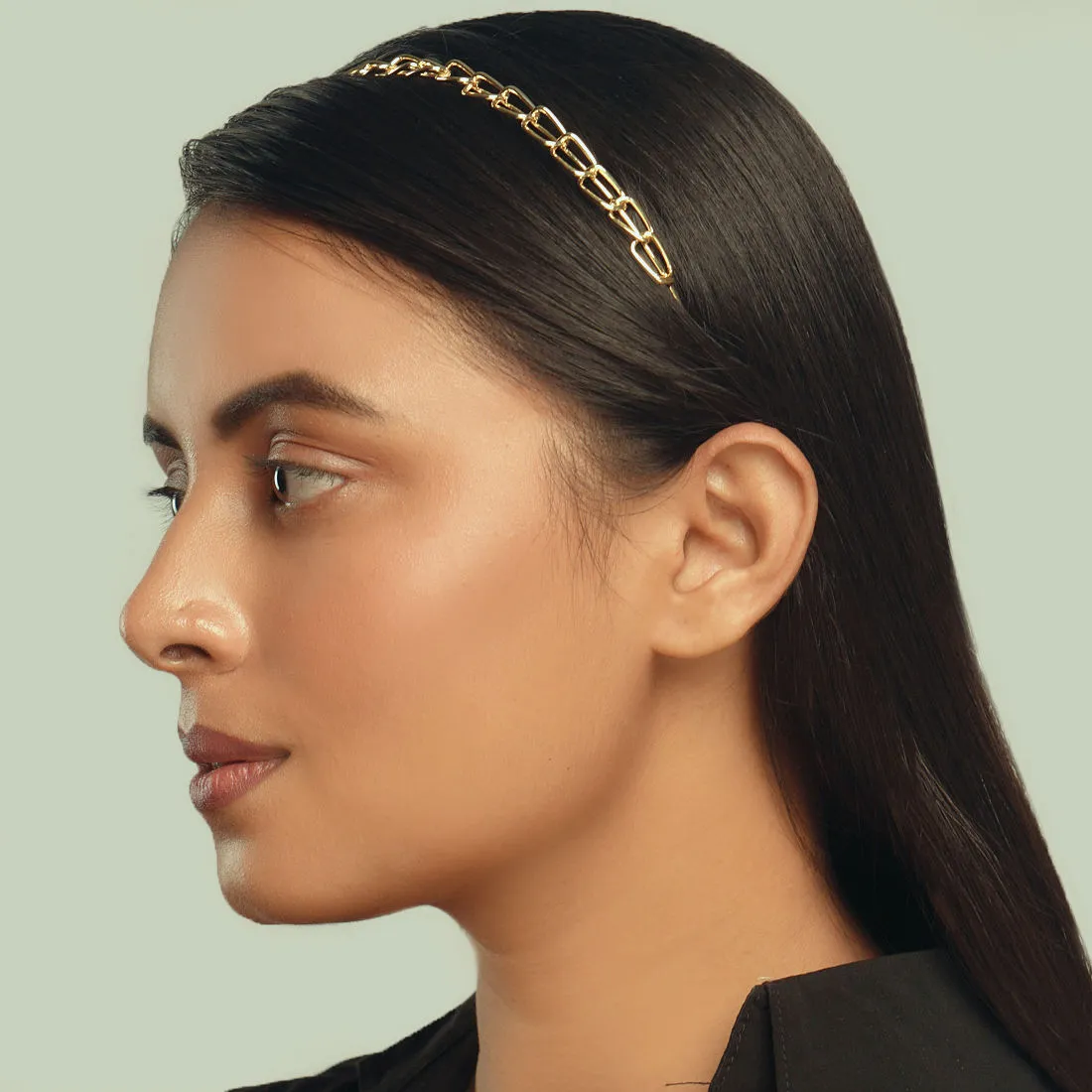 Belleziya Gold Finish Headband For Women & Girls For Women & Girls For Party & Casual Wear