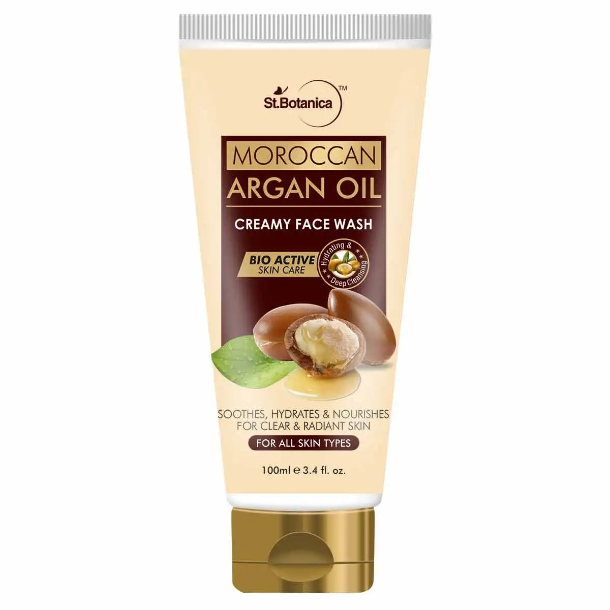 St.Botanica Moroccan Argan Oil Creamy Face Wash,  100 ml  fot All Skin Types