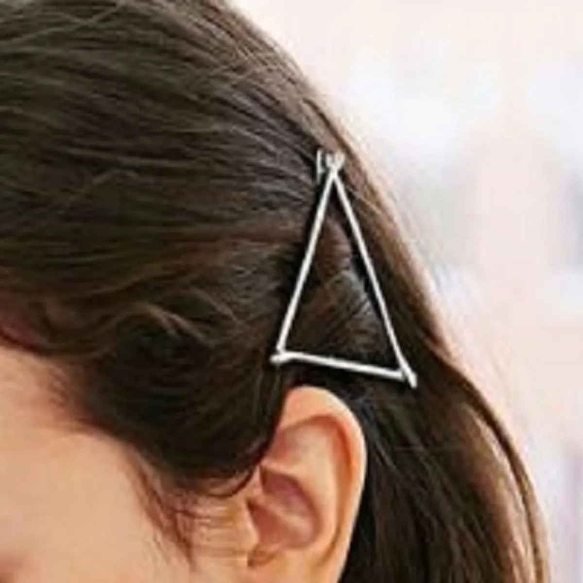 Fabula Jewellery Silver Tone Delicate Hair Clips Hairpin Hair Clamps In Triangle Geometric Shape