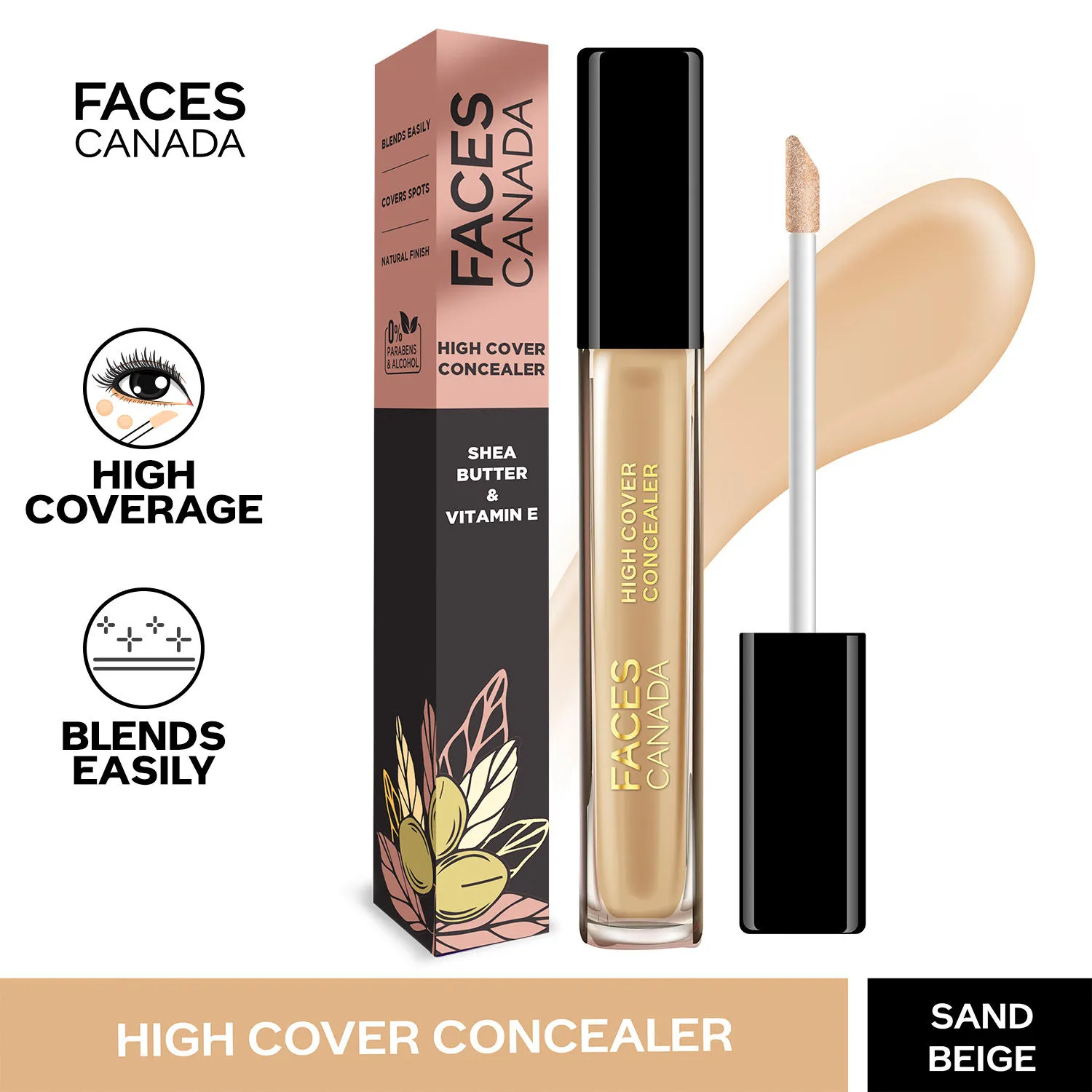 Faces Canada High Cover Concealer - Sand Beige 01