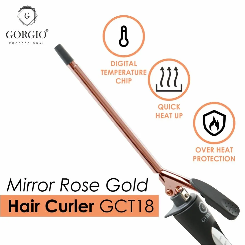 Gorgio Professional Rose Gold Curilng Tong GCT18