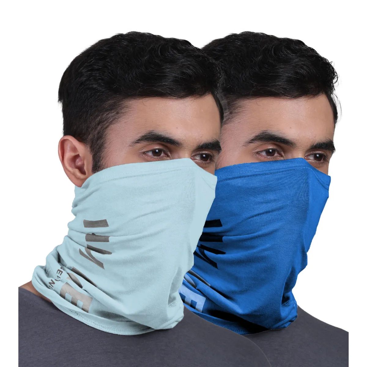 FREECULTR Unisex Printed Bamboo Bandana Anti Microbial Multipurpose Cloth Face Mask (pack Of 2)