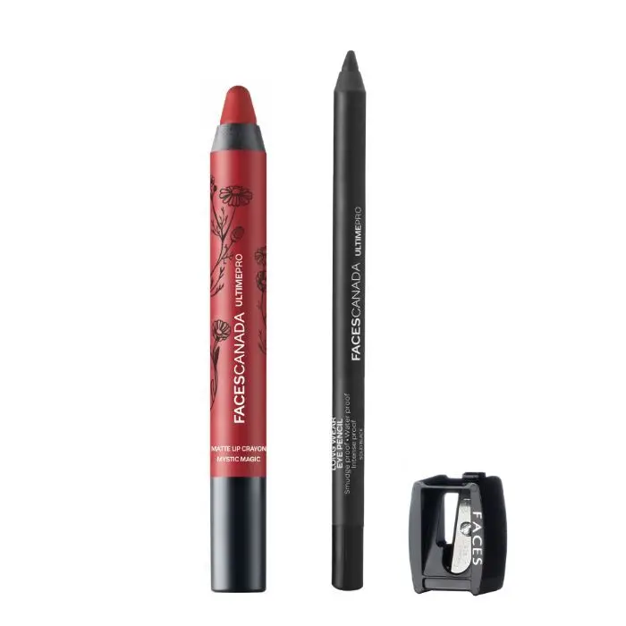 Faces Canada Lip Crayon Majestic Rose & Eye Pencil Solid Black 4 g