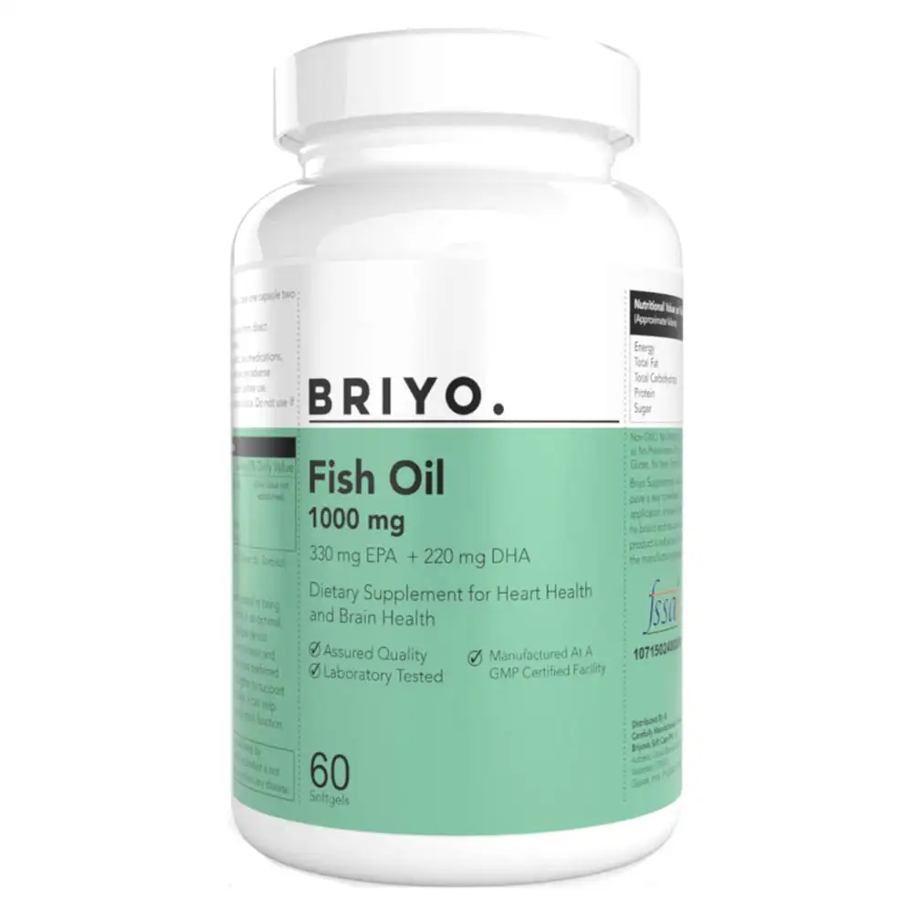 Briyo Fish Oil 1000mg,  60 softgels