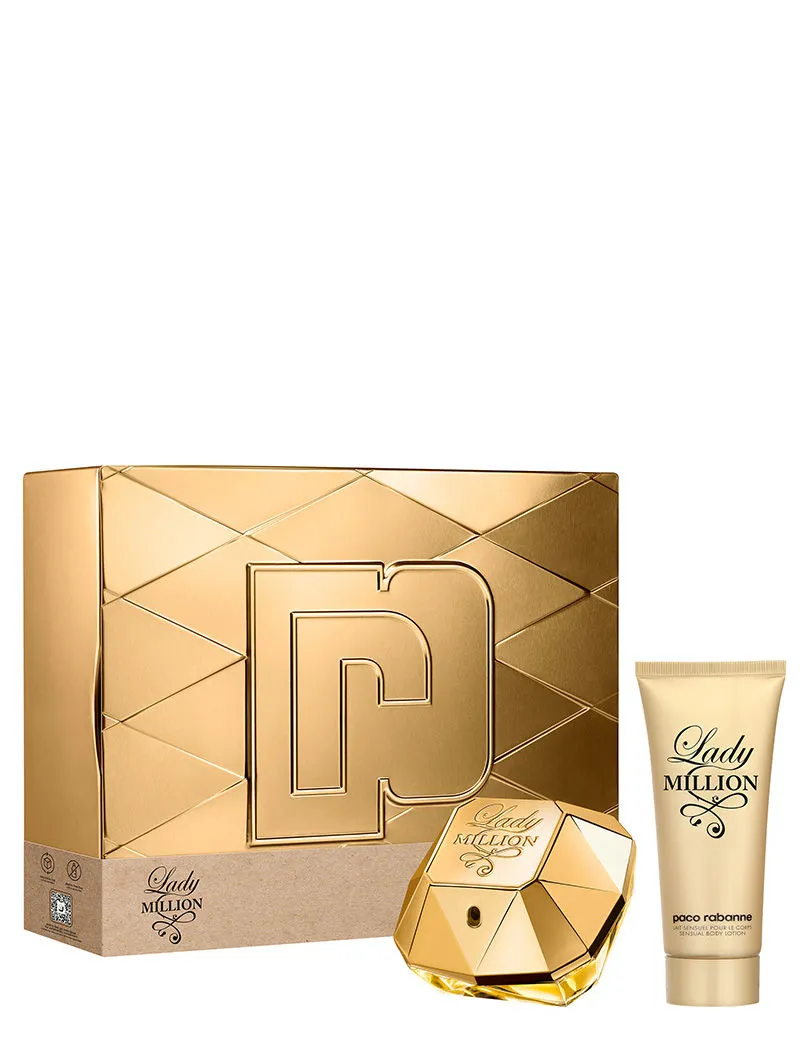 Paco Rabanne Lady Million Eau De Parfum 80ml With Body Lotion 100ml