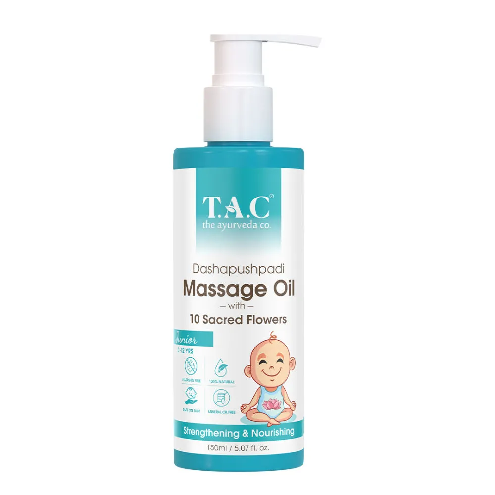 TAC - The Ayurveda Co. Dashapushpadi Baby Massage Oil, Strength and Nourishing, All Skin Type