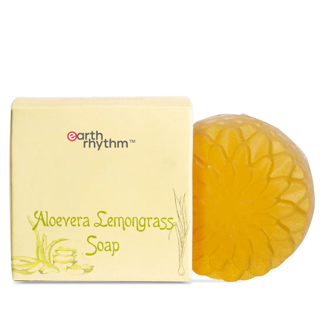 Earth Rhythm Aloe Vera Lemongrass Soap | Removes Dead Skin Cells, Moisturizes the Skin, Improves Skin Elasticity | for All Skin Types | Men & Women - 100 G