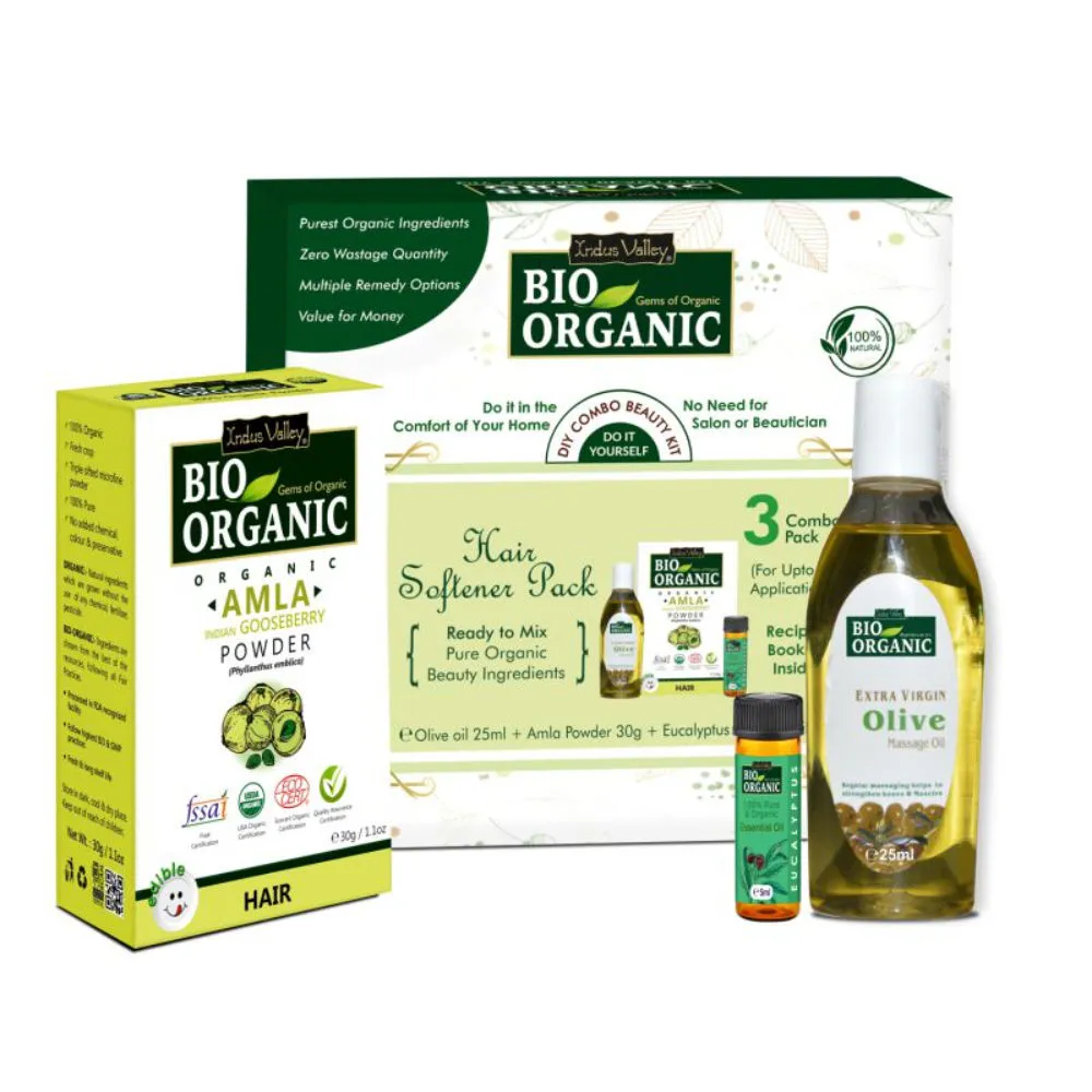 Indus Valley Bio Organic Hair Softener Gift Pack Diy Kit