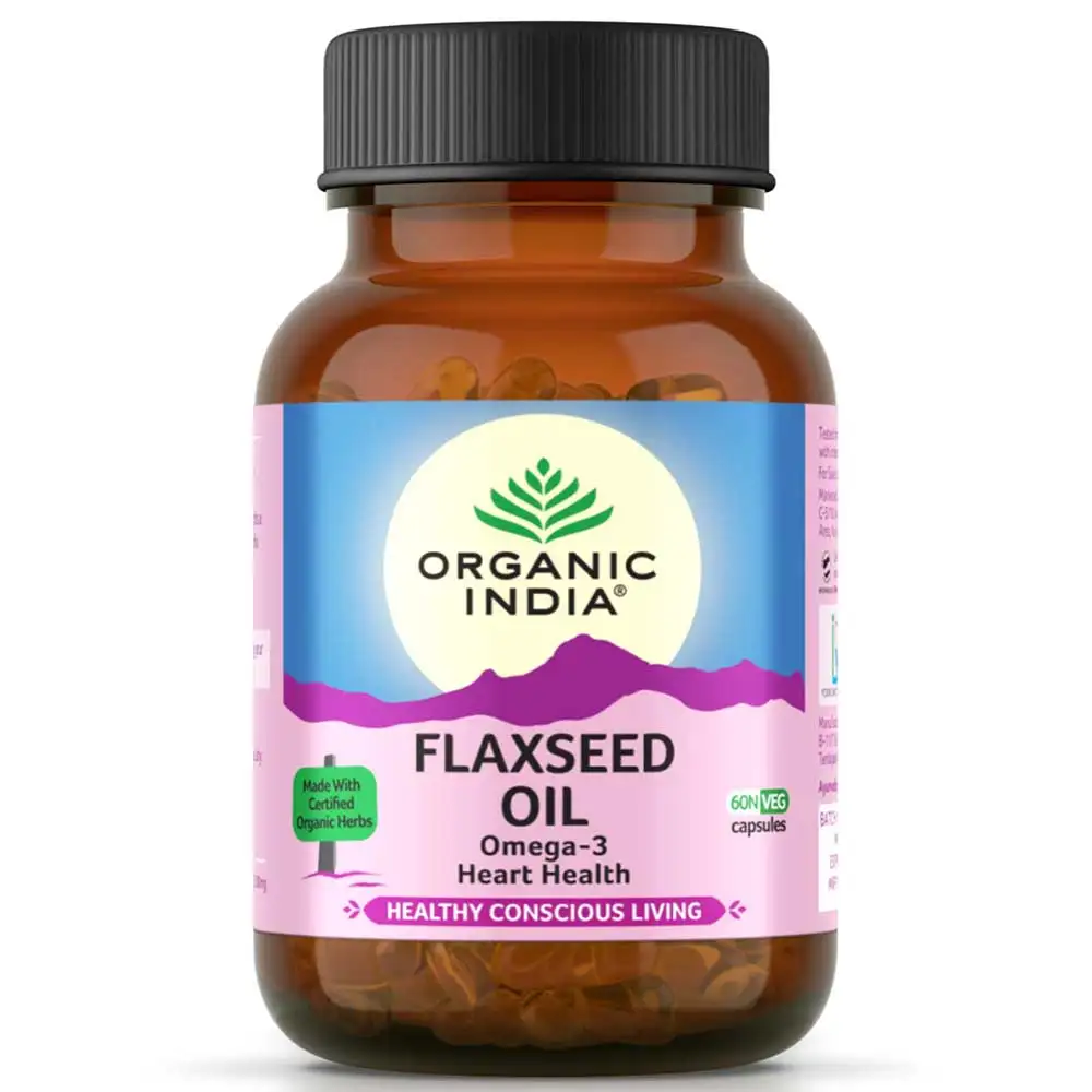 Organic India Flaxseed Oil,  60 capsules