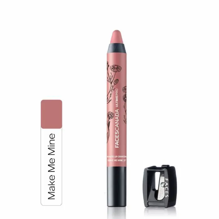 Faces Canada Matte Lip Crayon | Cocoa Butter and Chamomile enriched | One Stroke Intense Color | Smooth Glide | All Day Hydrated Lips | Shade - Make Me Mine 2.8g