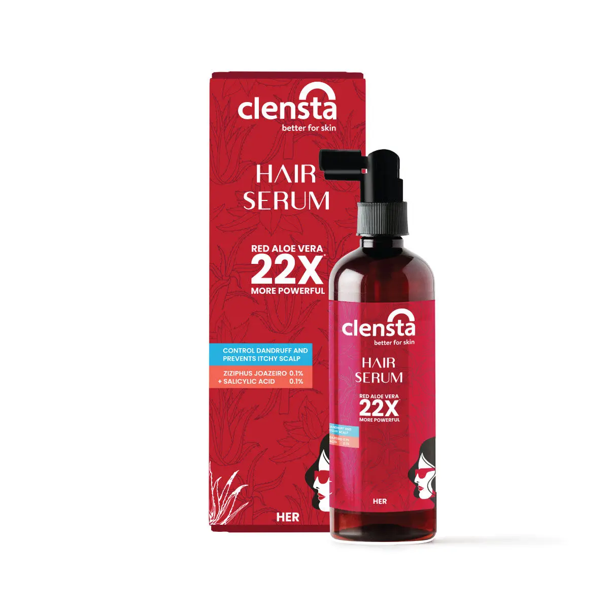 Clensta Hair Serum Infused With Ziziphus Joazeiro & Salicylic Acid | Controls Dandruff, Deep Conditioning, Detangles, Prevents Itchy Scalp and Long Lasting Shine & Softness | 100 ml | For Her