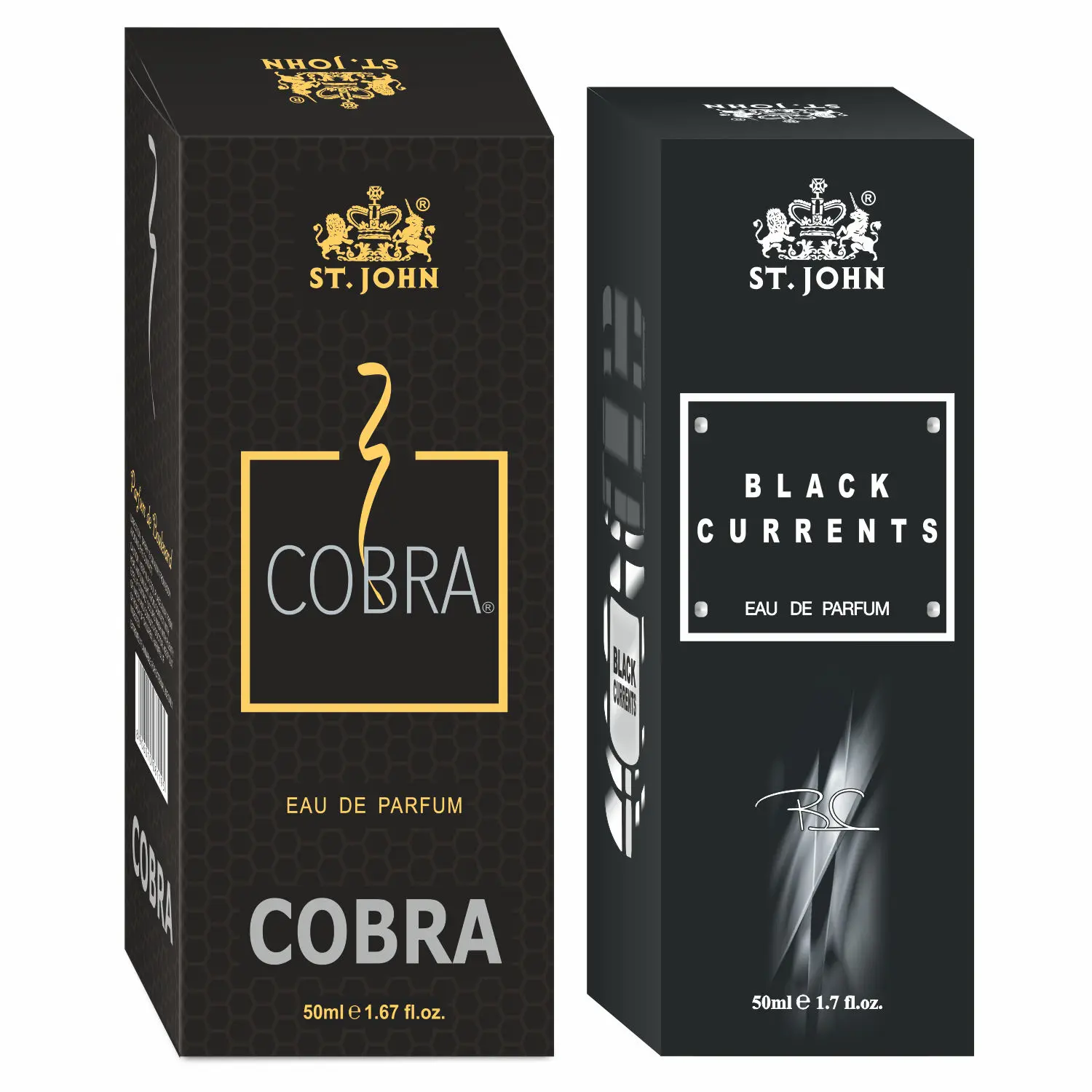 ST-JOHN Cobra 50ml & Black Current 50ml Body Perfume Combo Gift Pack Eau de Parfum - 100 ml (For Men & Women)