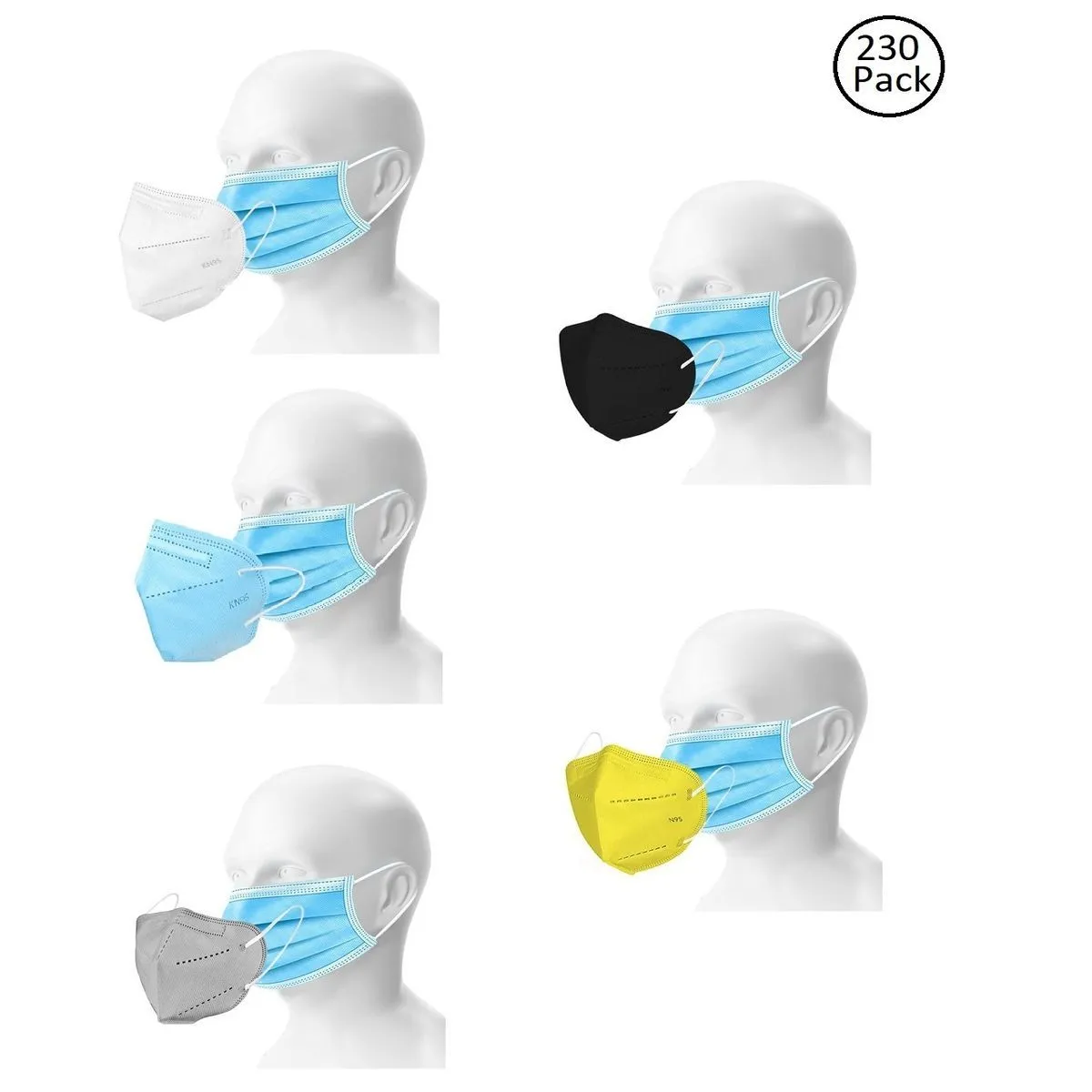 Fabula Double Mask Set of 200 Disposable & 30 Reusable Kn95/N95 Mask