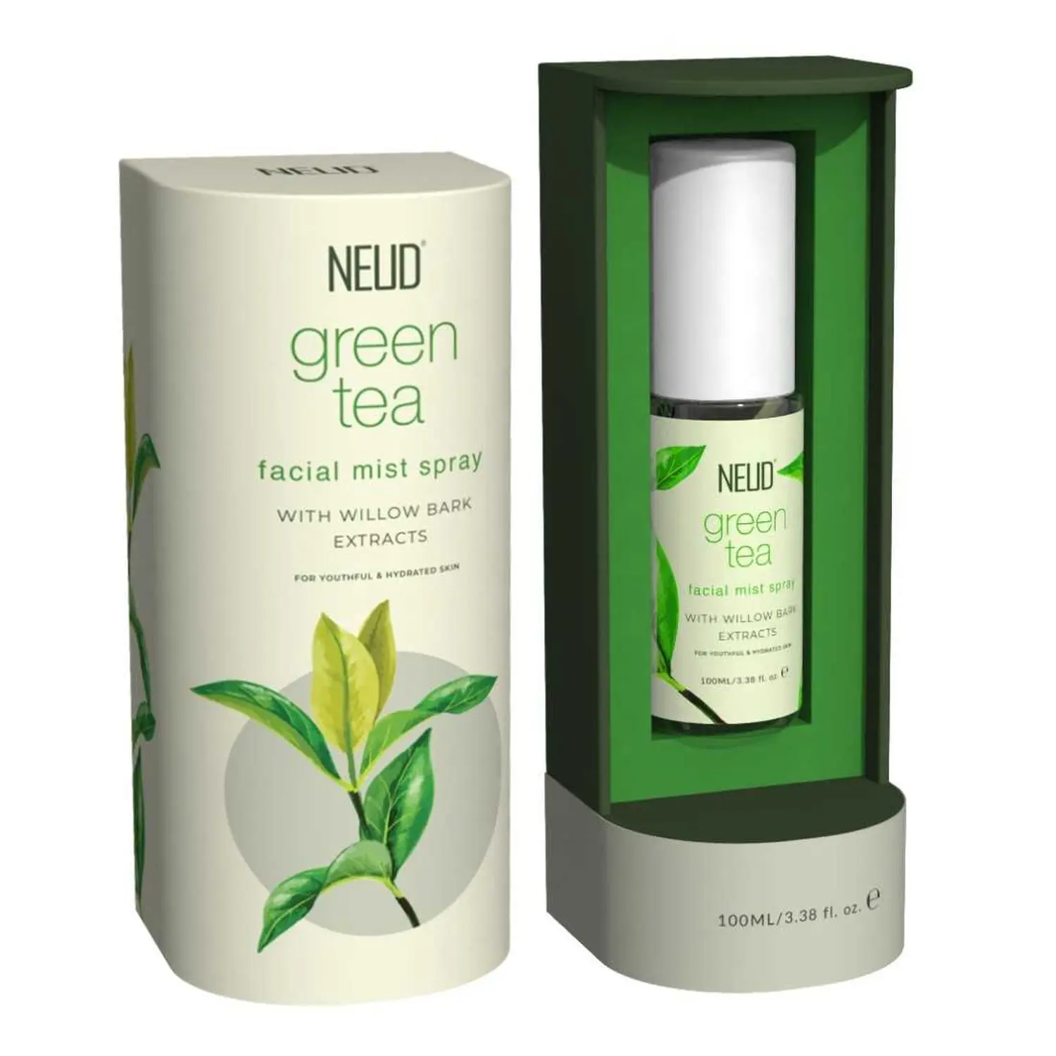 NEUD Green Tea Facial Mist Spray for Youthful & Hydrated Skin - 1 Pack (100 ml)