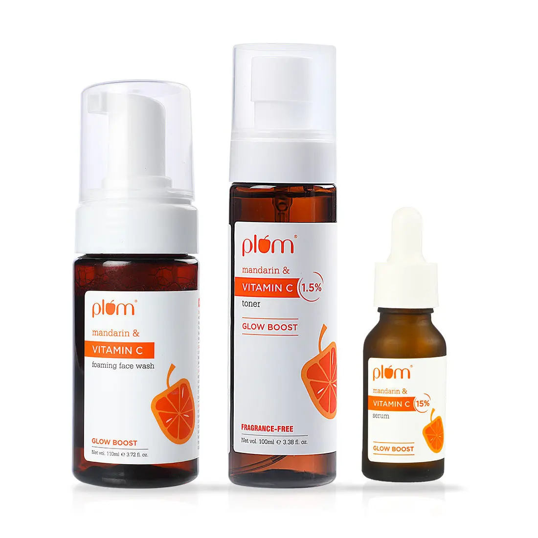 Radiant Glow Trio: Vitamin C Face Wash, Toner, and Serum Set