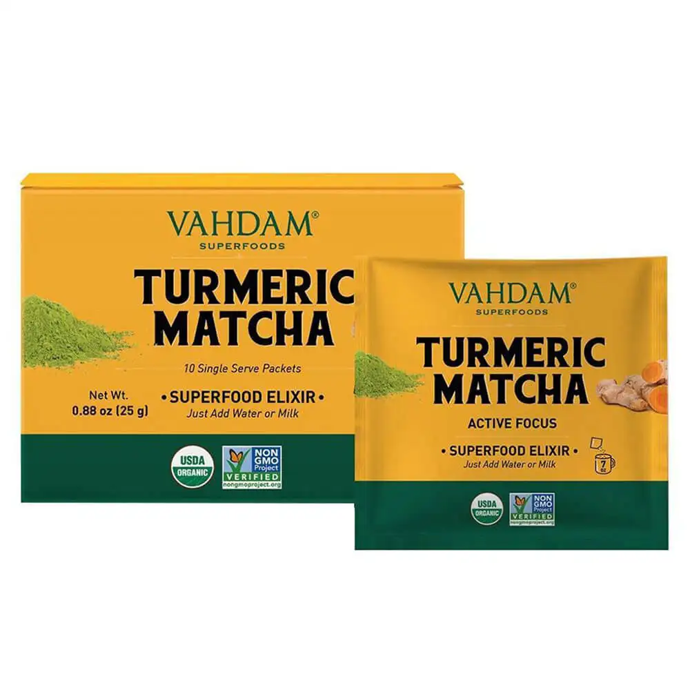 VAHDAM Turmeric Matcha Superfood Elixir,  Natural  10 sachets/pack