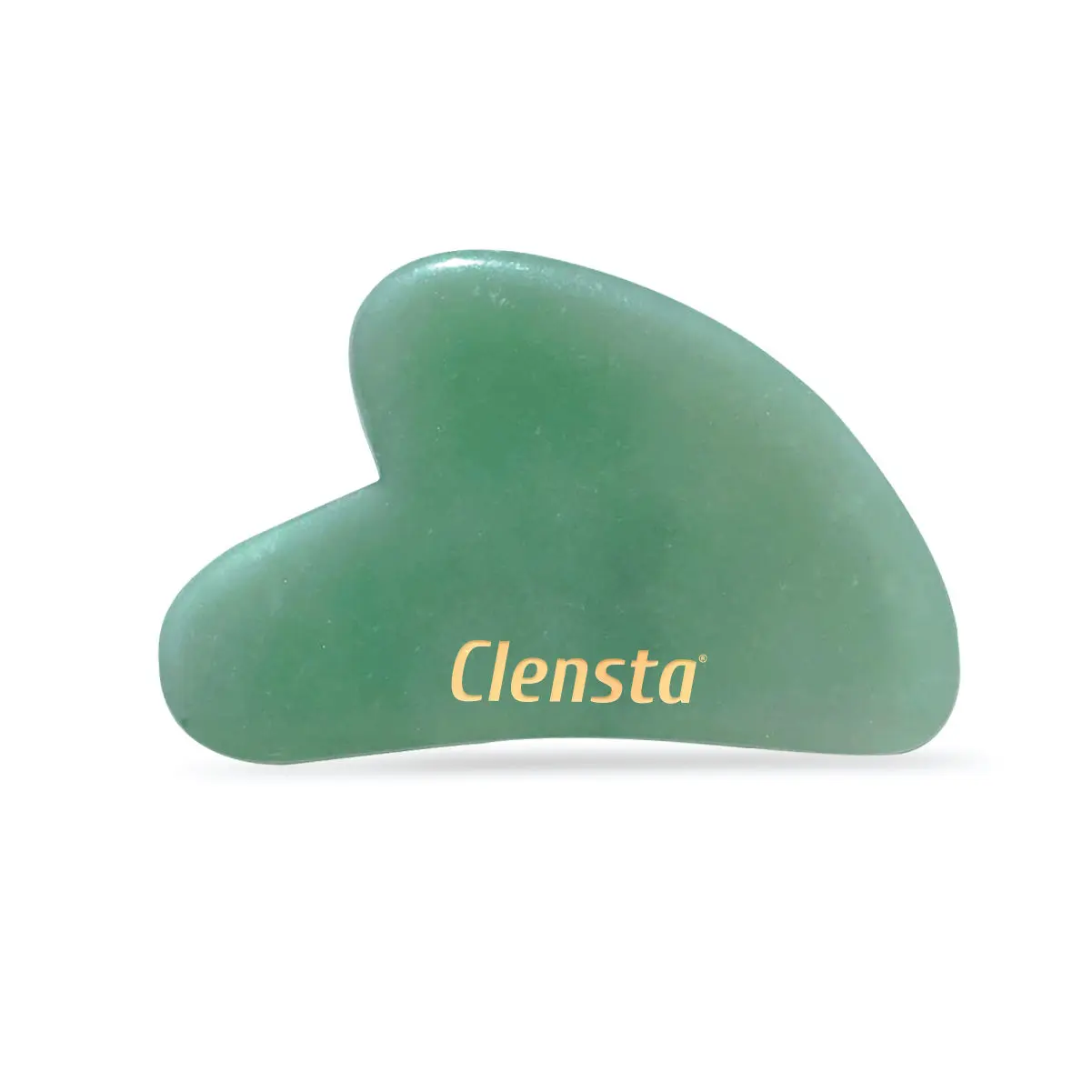 Clensta Gua Sha - Green Quartz Face Massaging Stone | For Skin Toning, Reducing Puffiness & Skin Elasticity | For Men & Women | Made with Aventurine | Loaded with Positive Energy & Vitality