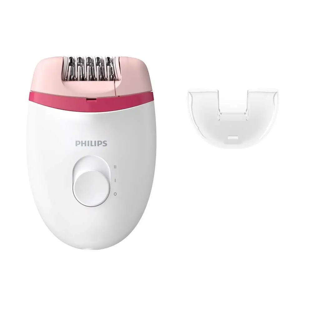 Philips BRE235 Corded Compact Epilator (White and Pink) for gentle hair removal at home