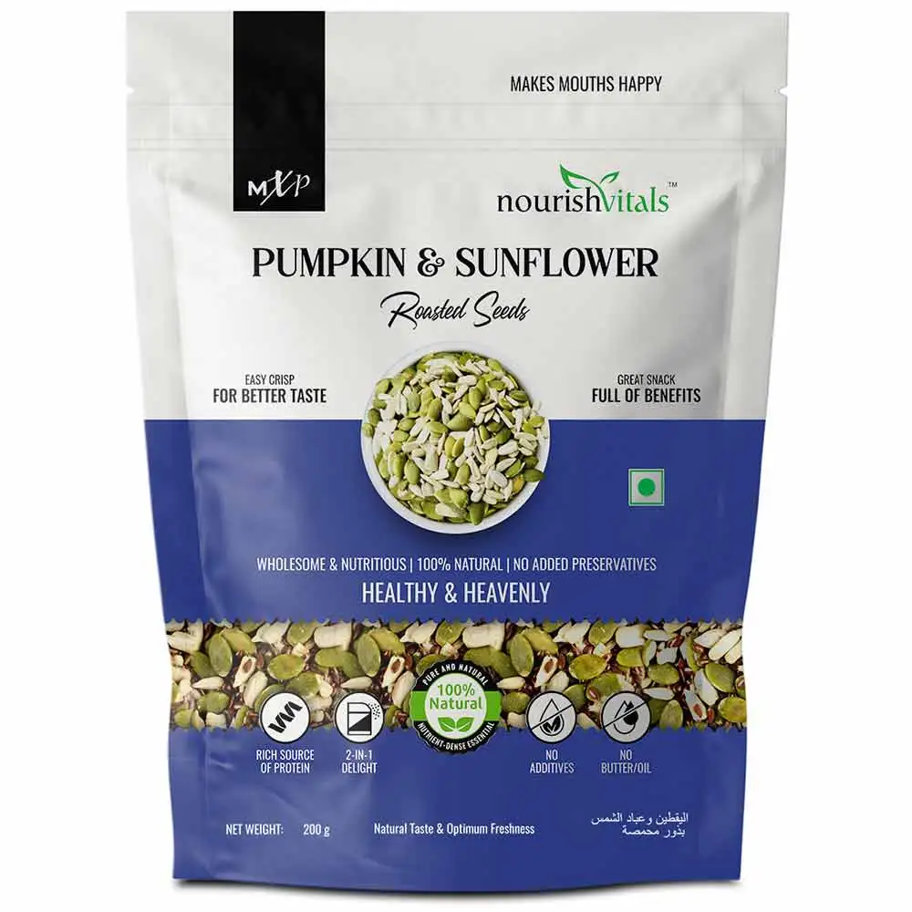 NourishVitals Roasted Pumpkin & Sunflower Seeds,  Natural  0.200 kg