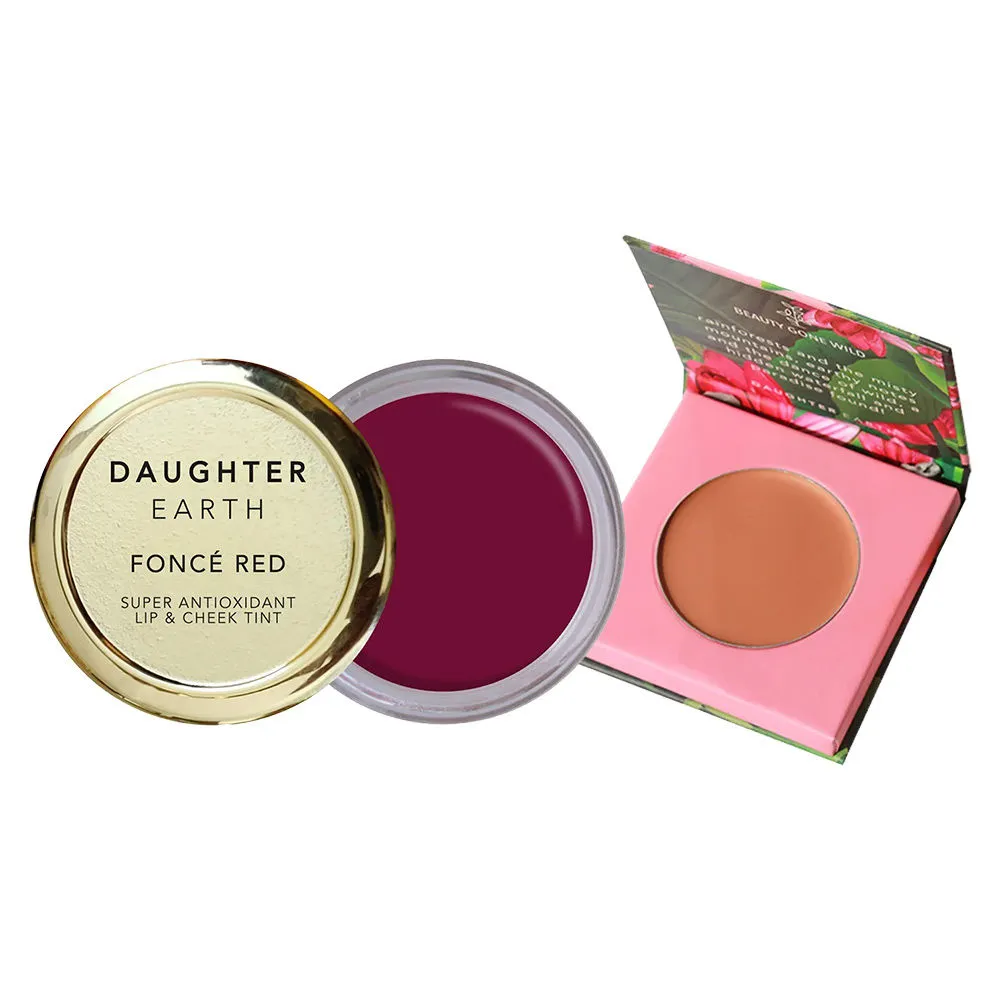 Daughter Earth Concealler (Mocha) + Lip And Cheek Tint (Fonce Red)