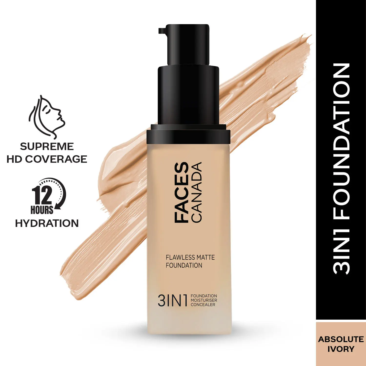 FACES CANADA Flawless Matte Foundation Absolute Ivory 012 30ml