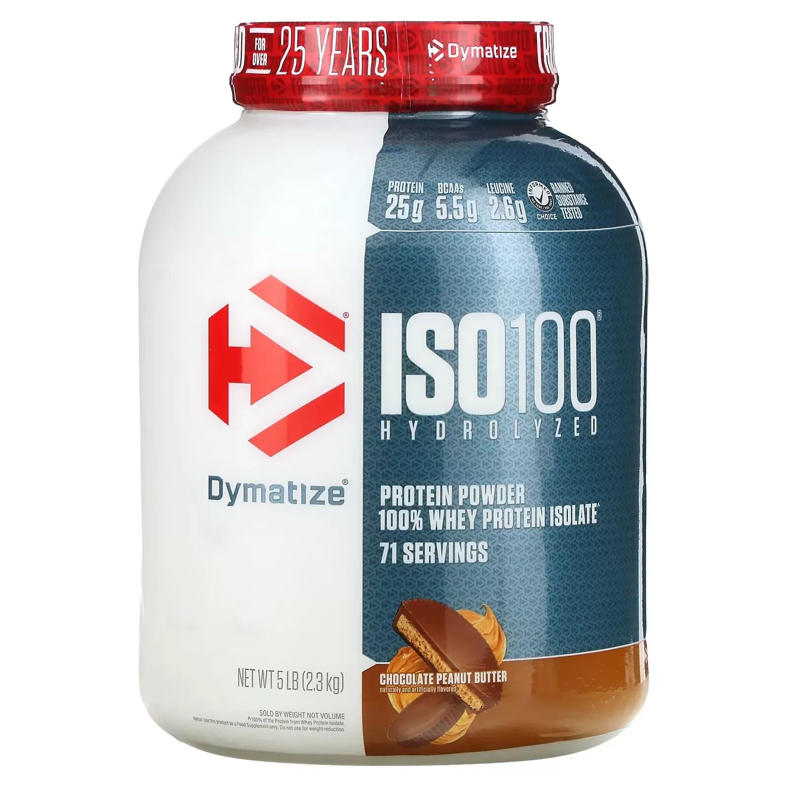 ISO100 Hydrolyzed, 100% Whey Protein Isolate, Chocolate Peanut Butter, 5 lb (2.3 kg)