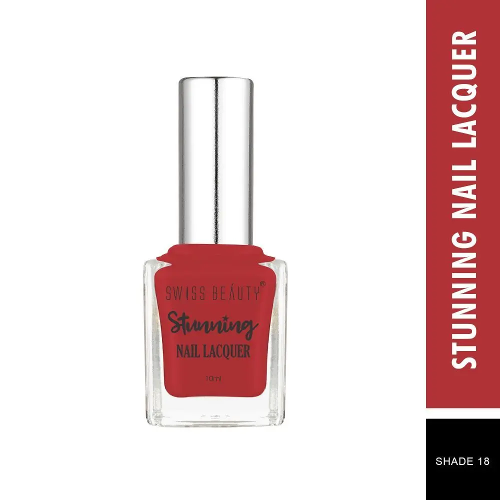 Swiss Beauty Stunning Nail Lacquer 18 Fiery - Red (10 ml)