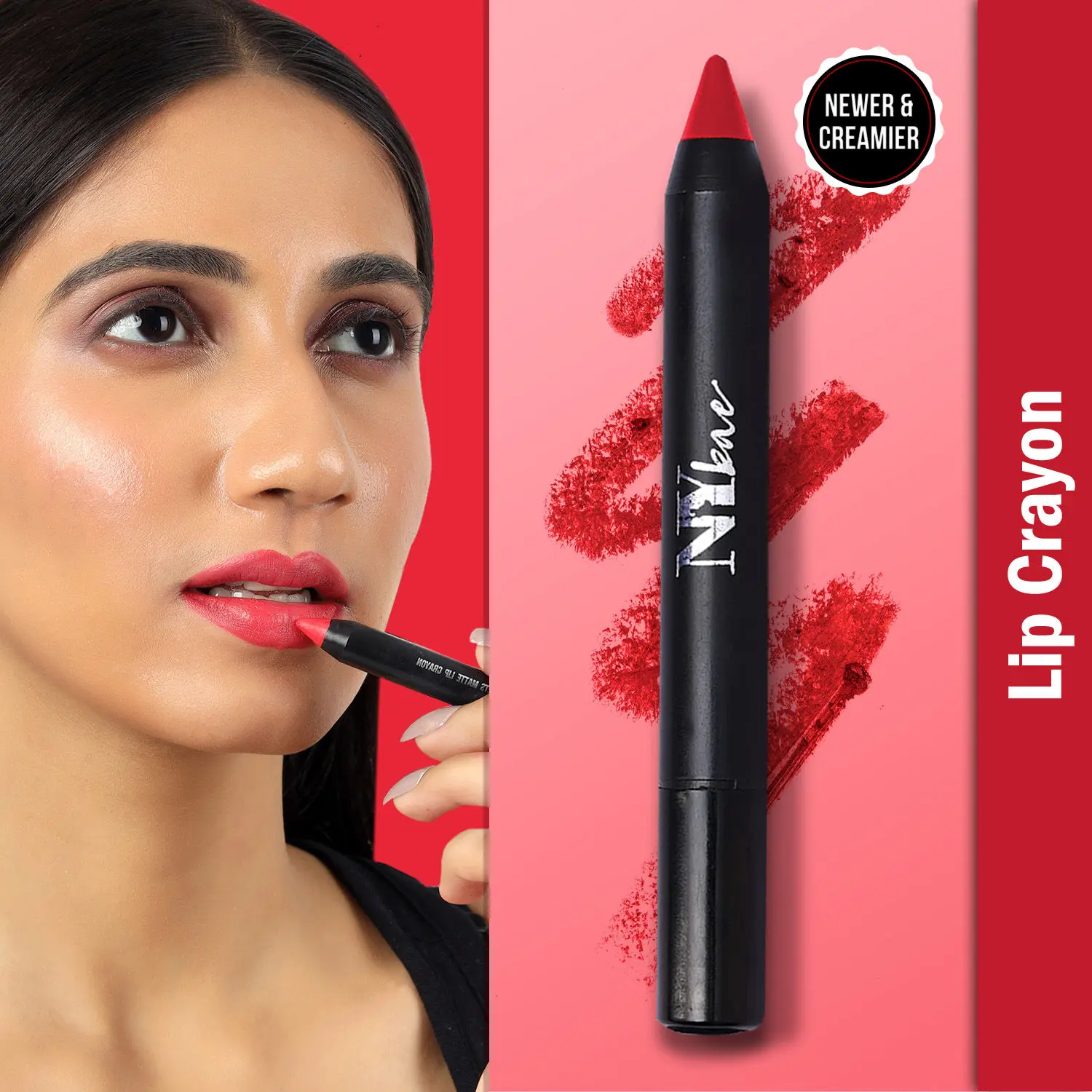 NY Bae Mets Matte Lip Crayon - Murderer's Row 33 (2.8 g) | Creamy Matte Finish | Lasts Up to 5+ Hours | Moisturizing | SPF Protection