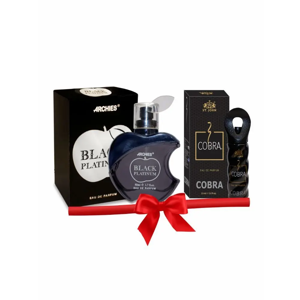 ST-JOHN Cobra Eau De Perfume & Archies Black Platinum Eau De Perfumes for Men 50ml Each Long lasting (Pack of 2)