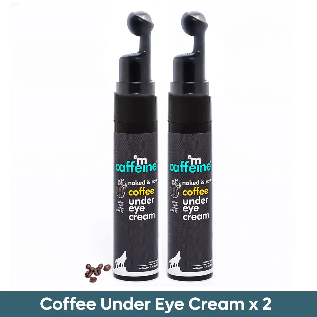 mCaffeine Naked & Raw Coffee Under Eye Cream 15 ml (Pack of 2)