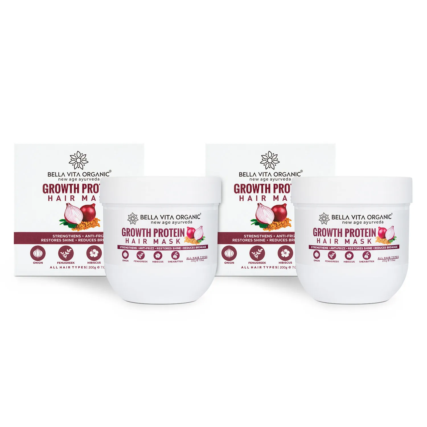 Bella Vita Organic Growth Protein Hair Mask - Pack of 2