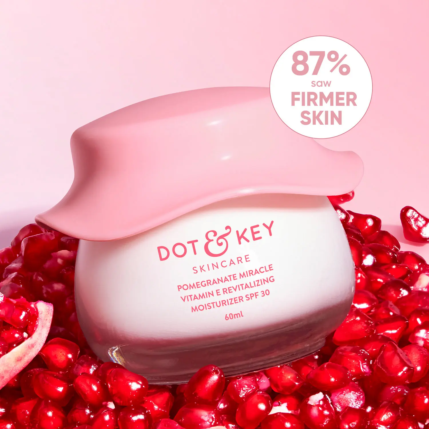 Dot & Key Pomegranate Miracle Vitamin E Revitalizing Moisturizer SPF 30 | Reduces Fine Lines & Wrinkles | Face Moisturizer for Normal to Dry Skin | 60ml