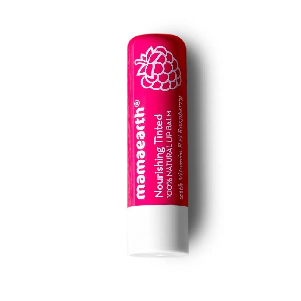 Mamaearth Nourishing Tinted 100% Natural Lip Balm with Vitamin E and Raspberry - 4 g