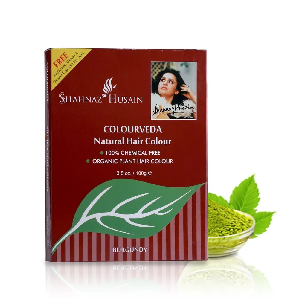 SHAHNAZ HUSAIN COLOURVEDA NATURAL HAIR COLOUR, BURGUNDY, 100gm