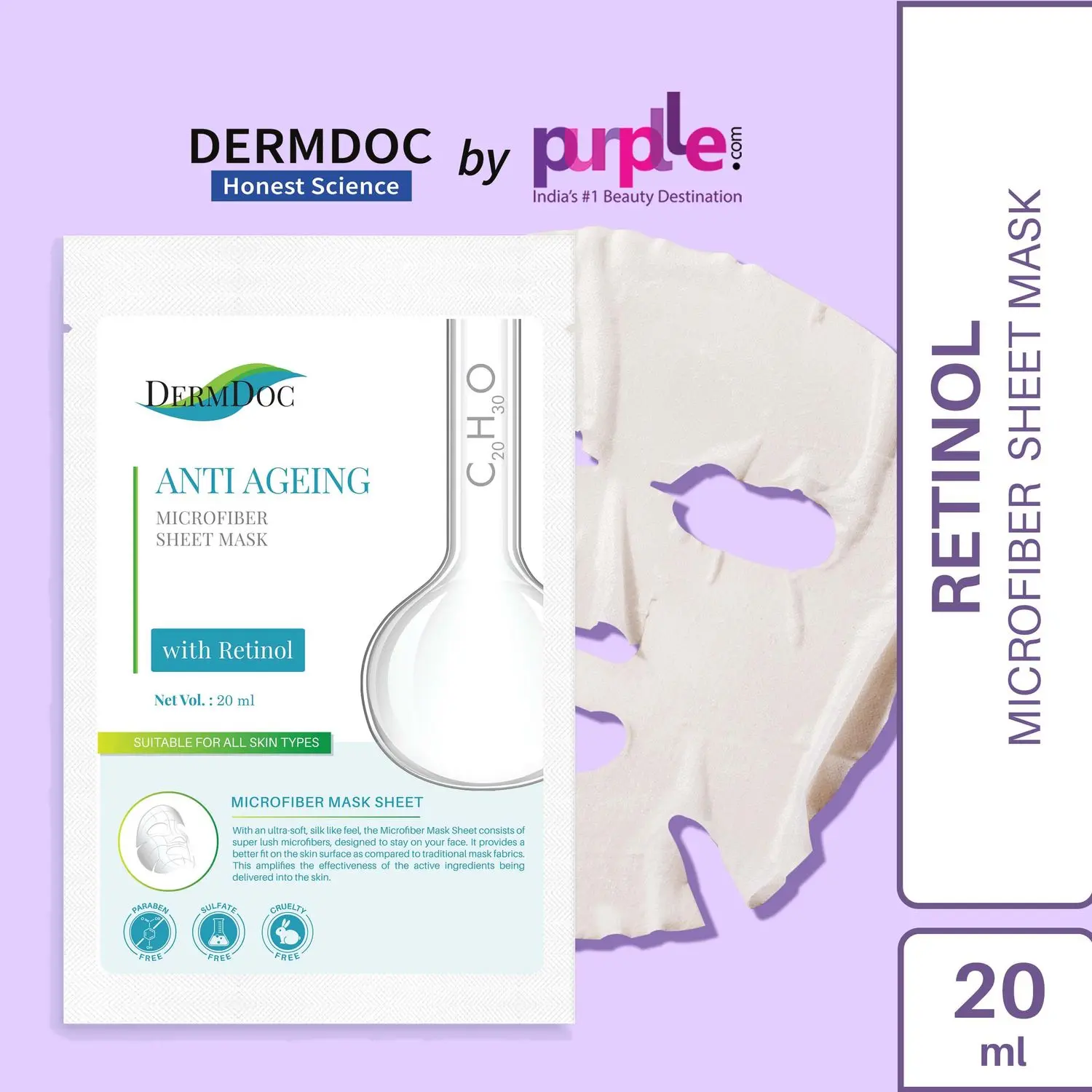 DermDoc by Purplle Retinol Sheet Mask (20ml)