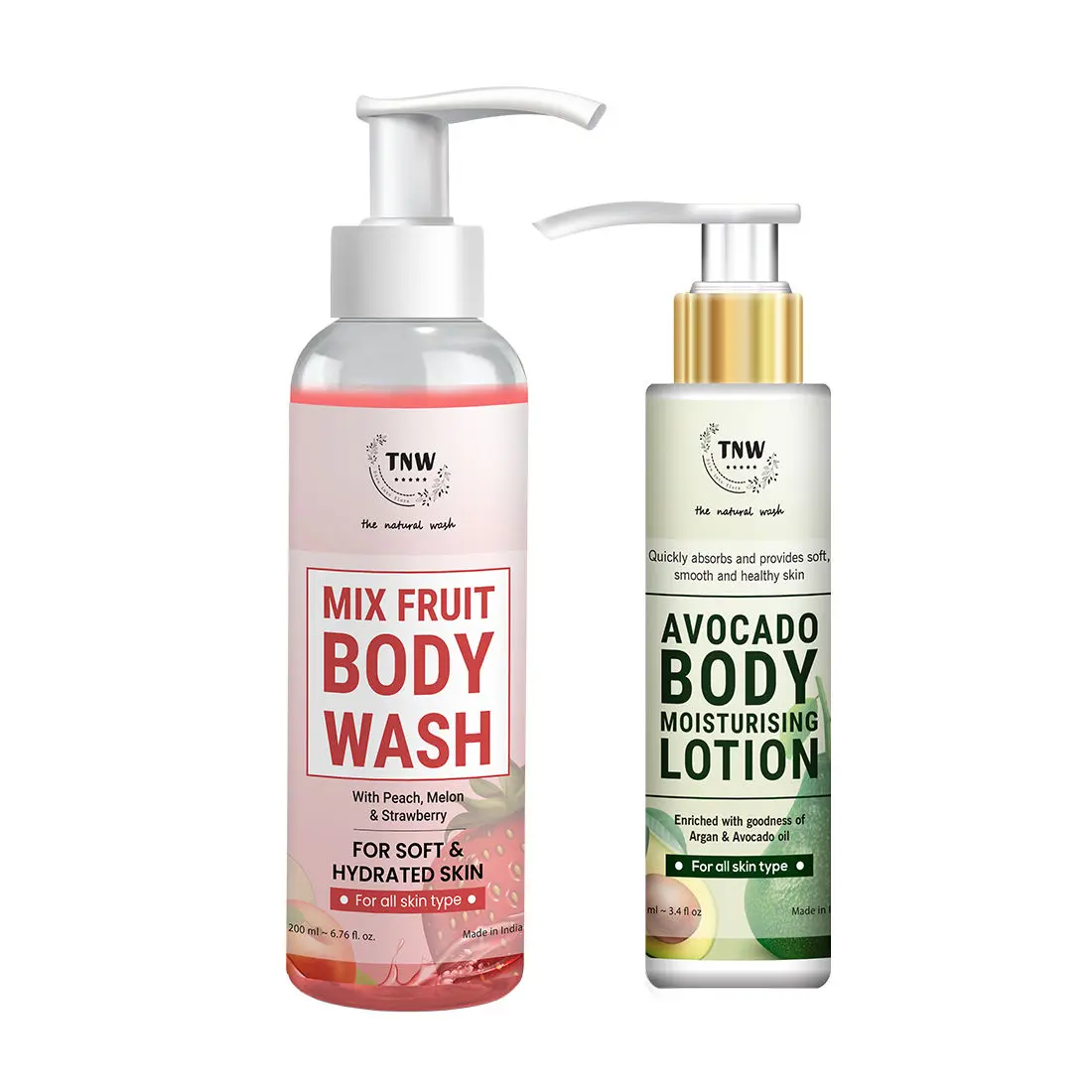 Combo of 2- Mix Fruit Body Wash 200ml + Body Lotion Avocado 100ml