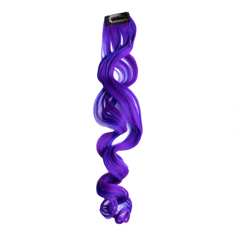 Streak Street Persian Blue Curly Clip-On Strands