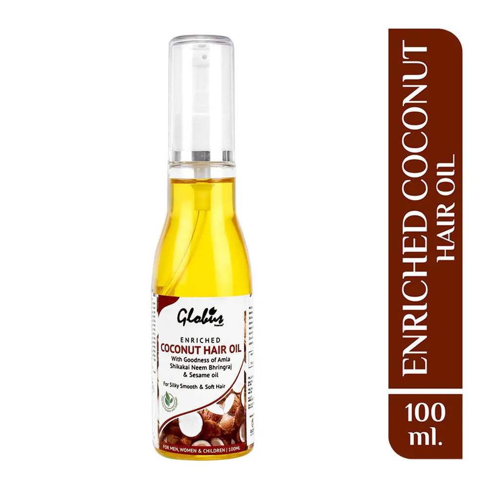 Globus Naturals Enriched Coconut Hair Oil with Goodness of Amla Shikakai Neem Bhringraj & Sesame Oil