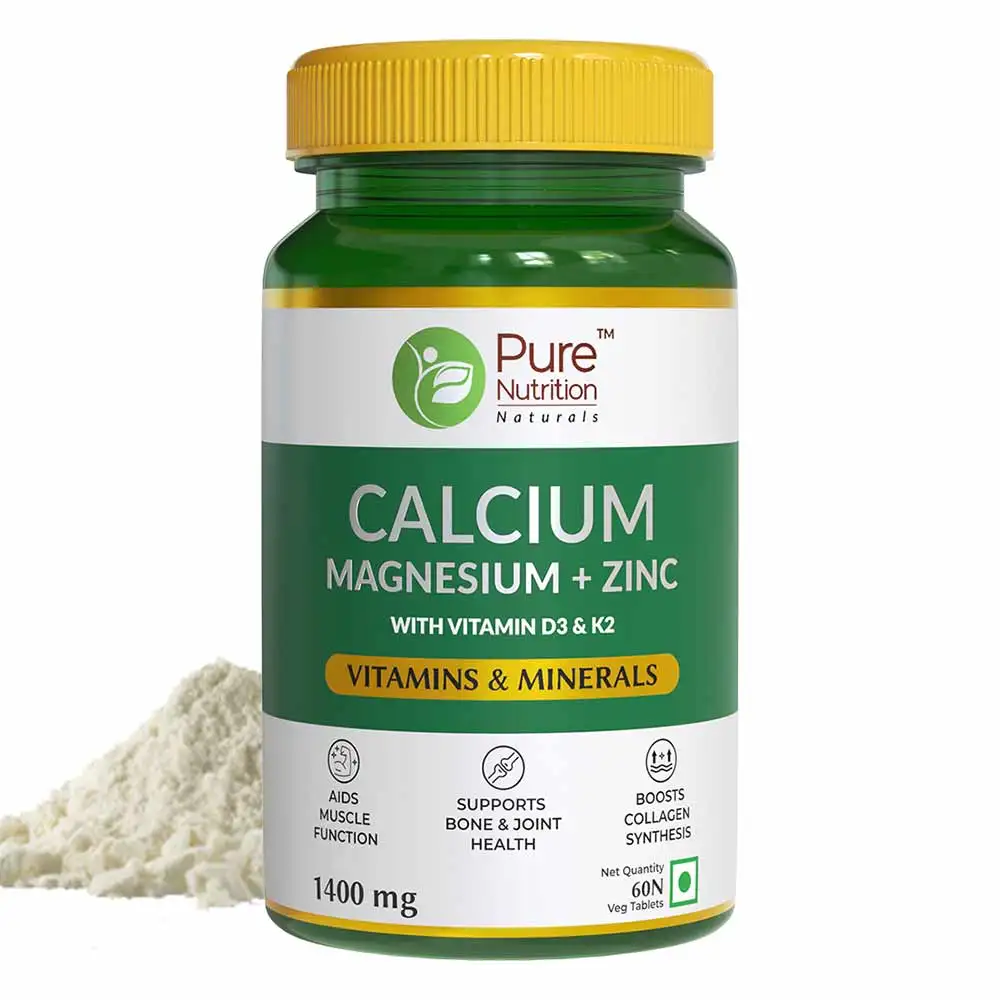 Pure Nutrition Calcium Magnesium with Zinc,  60 tablet(s)  Unflavoured