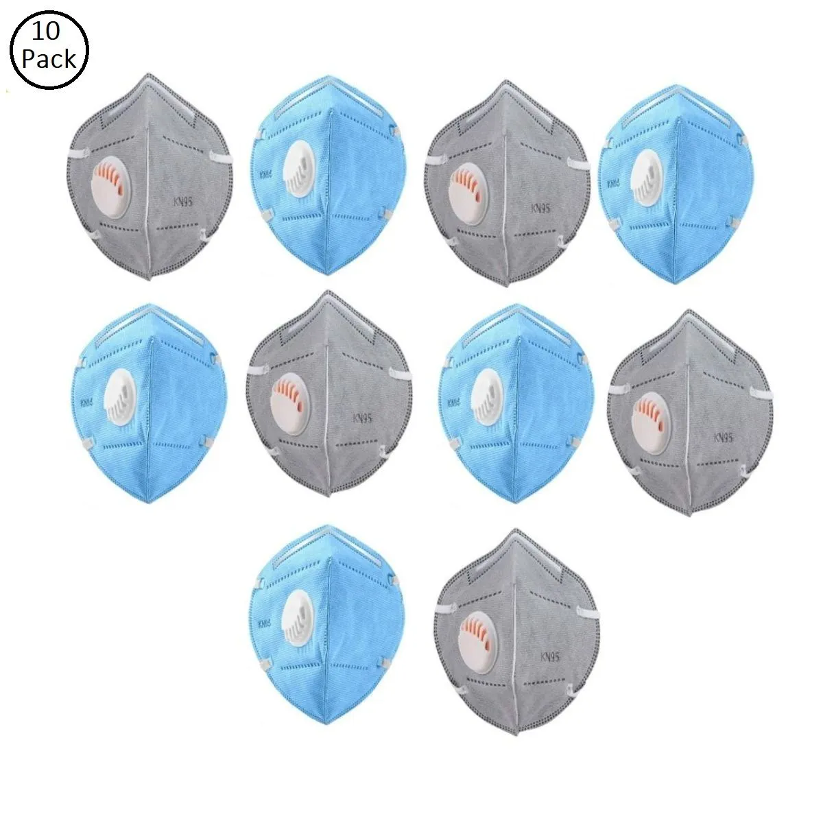 OOMPH Pack of 10 Anti-Pollution Reusable 5 Layer Mask - Blue Grey