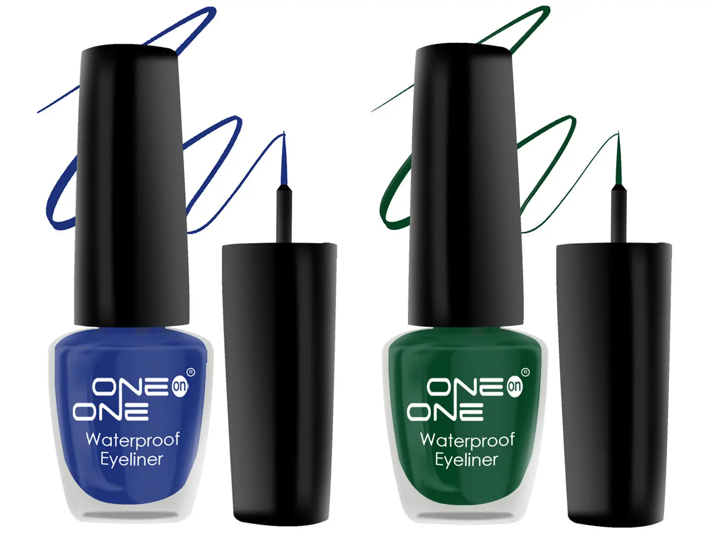 ONE on ONE 24 Hrs Long Lasting & Waterproof Eyeliner, Set of 2 Metallic Green and Metallic Blue