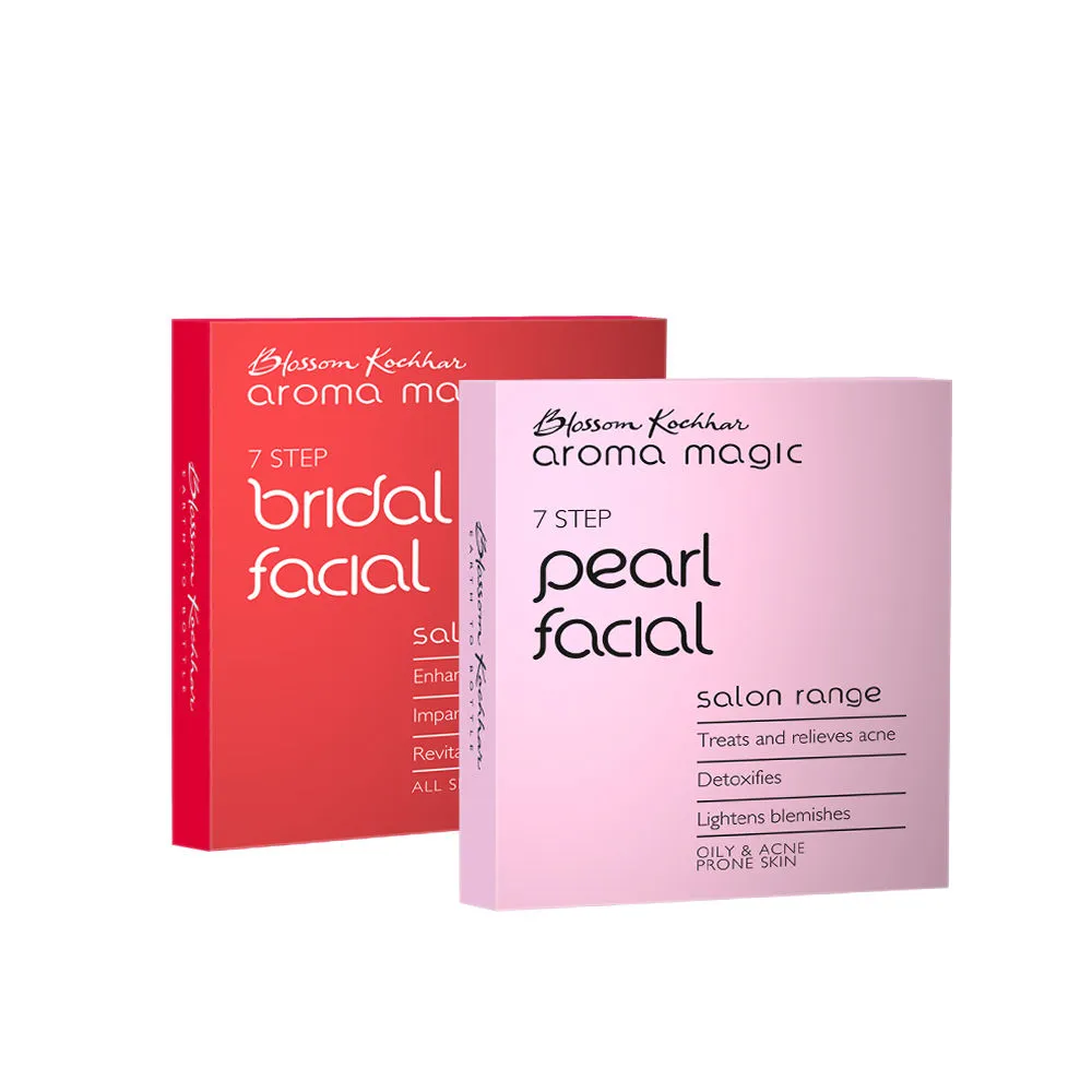 Aroma Magic Pearl Facial Kit & Bridal Glow Single Use Facial Kit Combo